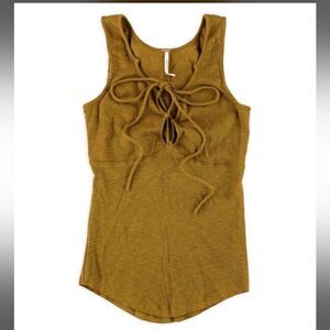 Free People Brown Criss Cross Tie Tank Top. Size Small. Excellent Condition!